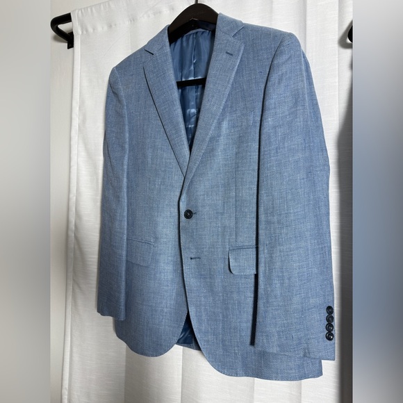 J.Hilburn Light Blue Tailored Men’s Suit – Modern Fit Wedding Business Formal - Picture 5 of 17